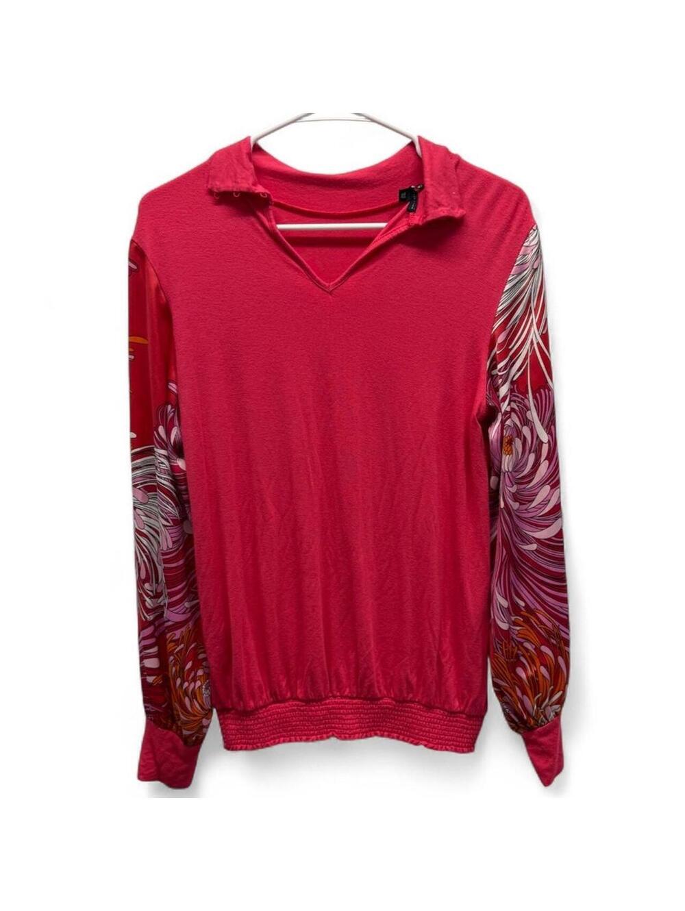 OODJI Pink and Red Blous